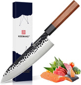 KEEMAKE Japanese Gyuto 8-inch blade edge for precise slicing in home cooking.