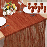 KEEPSHOWING cheesecloth table runner close-up texture for rustic tables