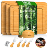 KEGDAN bamboo cutting board large ideal for roasts and big produce.