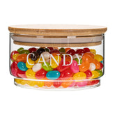 KEKEHOME 11oz glass candy dish with lid showcases colorful candies for elegant display