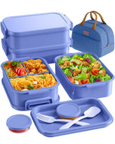 KEMETHY Bento 3-tier stackable front view, ideal for organized meals on the go.