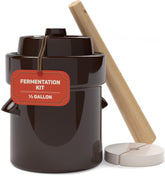 Kenley fermentation crock with lid keeps air out and preserves flavors
