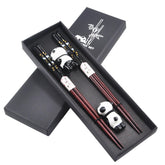 Kenpal Japanese chopsticks with panda holders for stylish dining and easy grip.