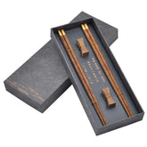 Kenpal wooden chopsticks in a case with a wenge finish for durable, reusable dining.