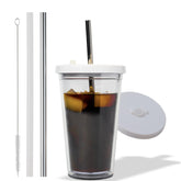 Kensal Home reusable iced coffee cup with white lid for on-the-go cold drinks