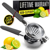 Kensington London large lemon squeezer front view with non-slip grip.