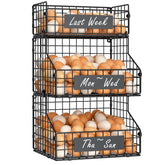 Keomaisyto egg holder with nameplates for labeled freshness tracking on the countertop.