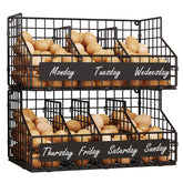 Keomaisyto Fresh Egg Holder with 5 Dividers keeps eggs neatly organized for a week.