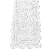 KEPSWET cotton crochet table runner in white adds soft texture and surface protection.