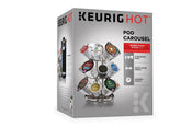 Keurig Storage Carousel in silver showing 24-pod capacity for organized brewing.