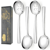 Keyoxy large serving spoons in action, ideal for generous portions.