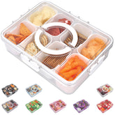 KEYVOZ Snackle Box with divided tray and lid keeps snacks organized and accessible.