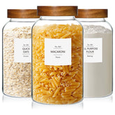 KEYWING 88oz glass jar with airtight acacia lid for pantry storage and fresh dry goods.