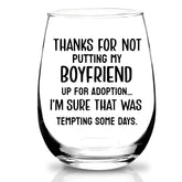 KFK stemless wine glass close up showing crystal clarity for elegant toasts