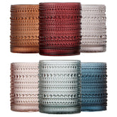 Khen beaded hobnail tumbler set of six on table for elegant entertaining.