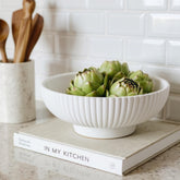 KIBAGA decorative concrete fruit bowl on counter showcasing modern design