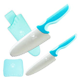 Kibbidea kids knife set with round tip for safer beginner cutting
