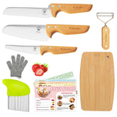 Kibbidea kids safe knives set contents for beginner cooks with child-friendly, supervised learning