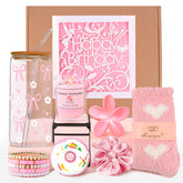 Kifredwo pink bow glass cup with bamboo lid for stylish daily sipping