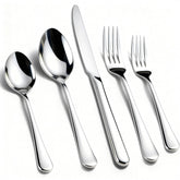 Kikcoin 40-pack silverware set for 8 with balanced-weight handles for daily meals