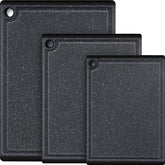 Kikcoin plastic cutting board set viewed top view for versatile kitchen prep.