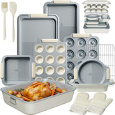Kikcoin stackable pan set saves space and keeps your kitchen organized.