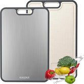 KIKIIKE titanium cutting board dual surface for separate prep tasks.