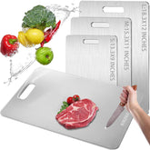 KIKIIKE titanium cutting board, double-sided top view, durable and food-grade.
