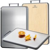 The KIKIIKE titanium double-sided cutting board offers durable, scratch-resistant prep surface.