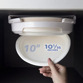 Kikiniko under-cabinet paper plate dispenser ready for 10-1/16 inch plates