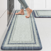 Kimode anti-fatigue kitchen mat in blue gray offers cushion for feet while cooking