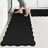 KIMODE scalloped long kitchen mat provides cushioned comfort for standing