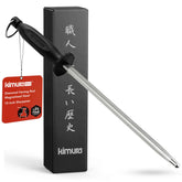 Kimura 10-inch diamond honing steel with magnetized surface for precise sharpening.
