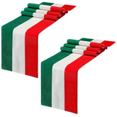 Kingdder Italy table runner in red, green, white stripes for festive dining