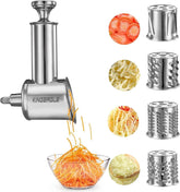 KINGEAGLE slicer-shredder attachment on a KitchenAid in action for quick prep.