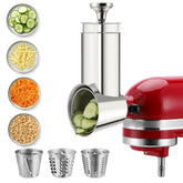 KINGEAGLE stainless steel slicer and shredder attachment, side view, durable and precise for daily prep