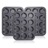 Kingrol 12-cup muffin pan with non-stick coating for easy release and cleanup