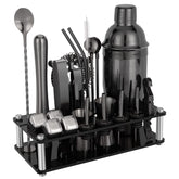 KingROW 23-piece cocktail shaker set displayed for easy home bartending.