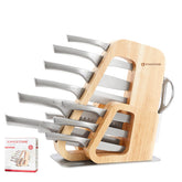 KINGSTONE 14-piece knife set with natural block for organized prep and storage