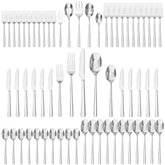 Kingstone 65-piece silverware set packaging photo shows gifting-ready presentation.