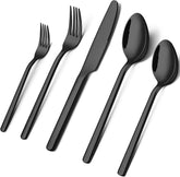 KINGSTONE black silverware set with dining service finish for elegant family meals