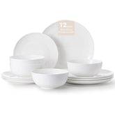 KINGSTONE 12-piece bone china set front view, ideal for everyday dining