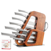 KINGSTONE 14pc knife set in walnut block for organized kitchen prep