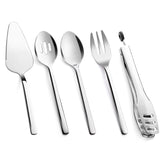 KINGSTONE slotted spoon in gleaming stainless steel ideal for draining sauces at buffets.