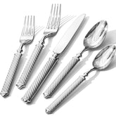 KINGSTONE retro rope-pattern flatware with vintage charm