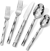 KINGSTONE Silverware Set with diamond-cut handle adds a luxurious touch to any table setting.