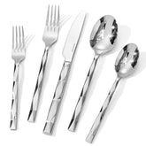 Kingstone silverware set with diamond-cut pattern for elegant dining and entertaining.