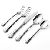 Kingstone silverware set with mirror finish, service for 12, ideal for formal dinners.