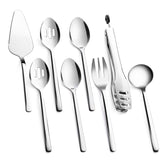 Kingstone slotted spoon for serving with durable 18/10 stainless steel.
