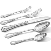 KINGSTONE vintage carved design handles enhance elegance and secure grip at every meal.